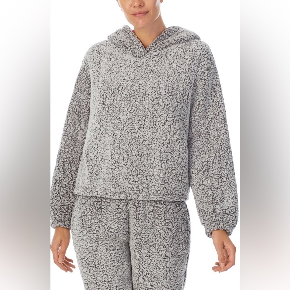 Room Service Jogger & Hoody Matching Set Sherpa White Gray Sz S
